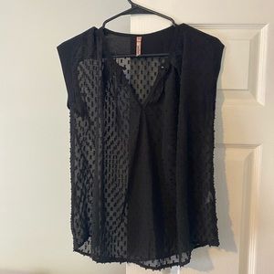 Black-semi sheer blouse. Size small.